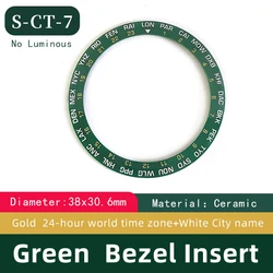 Ceramic Bezel Insert with Arabic Style Finish in Multiple Colors (Green)