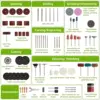 510PCS Rotary Tool Accessories Set Electric Mini Drill Bit Kit Sanding Polishing Cutting Engraving Heads for Dremel 3