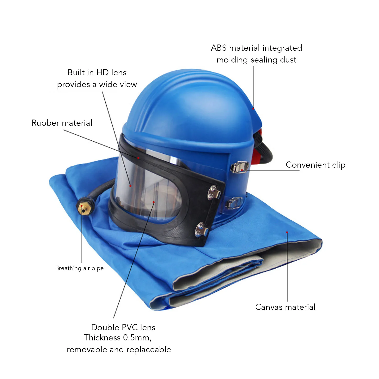 Sandblasting Helmet with Air Supply Sandblasting Helmet with Air Supply Sandblaster Air Supplied Safety Sandblast Hood Protector