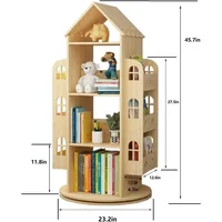 Rotating Bookshelf 360 Display Floor Standing Bookcase Storage Rack Children's Bookshelf,  Storage Book Display Case Bookrack 2