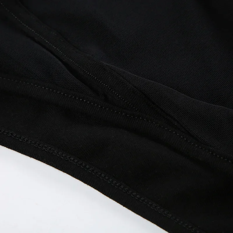 Traje de festival de verano de una pieza con parches de color liso, lencería informal de manga larga, mono sexy con cordones ligeramente transparentes