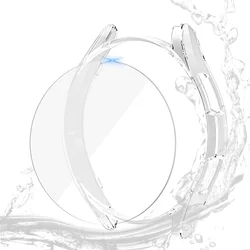 Durable Waterproof Glass Case with Screen Protector for Samsung Galaxy Watch 6/Classic (Transparent)