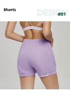 Women's Yoga Shorts Pure Color Cotton Loose Breathable Sports Shorts Anti-See-Through Elastic Fitness Shorts Summer Purple - Image 5