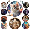 Cat A3 A4 A5 Wooden Puzzle for Adults Children Toys Wood DIY Crafts Round Shaped Holiday Gift Building Blocks Home Decorate 1