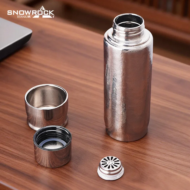SNOWROCK Tiartisan 순수 티타늄 보온병 마그네틱 뚜껑 410ml 야외 캠핑 경량 휴대용 사이클링 물병