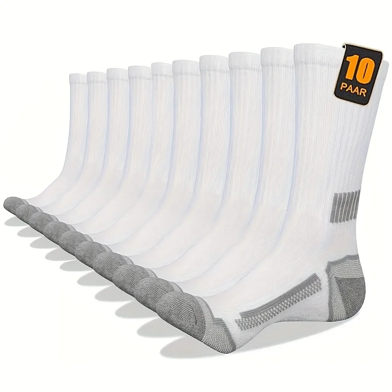 Basketball Crew Socks Set | Men’s Breathable Cushioned Sports Socks, Multi-Color