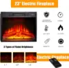 44Inch Electric Fireplace with Mantel, Fireplace Mantel with Stacked Stone Surround 6