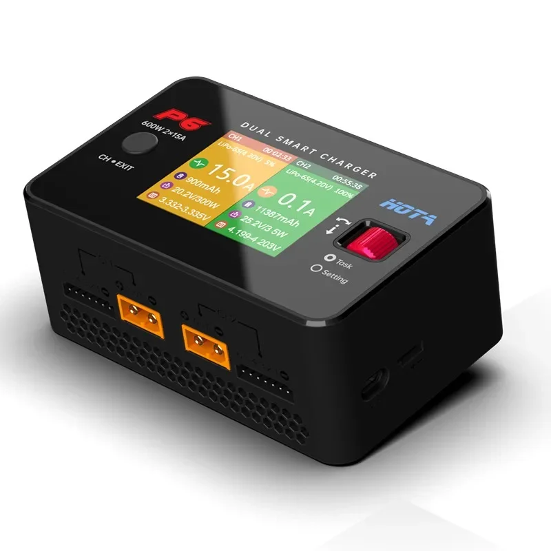 HOTA P6 T240 Dual-Charger - 240W Total (120W×2) 10-30V DC Input 15A×2 | LiPo/LiHV/NiMH/Pb Smart Cooling LCD Display thumbnail 2