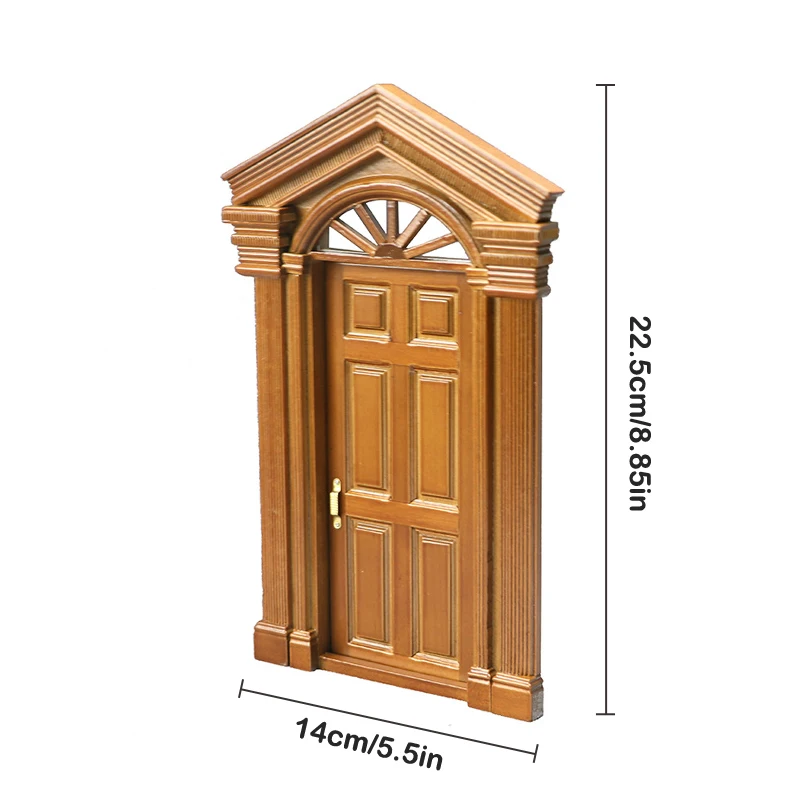 1:12 Dollhouse Miniature European Retro Villa Door Simulation Door Furniture Model Decor Toy Doll House Accessories 6