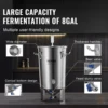 VEVOR 304 Stainless Steel Kettle, 8 GAL Beer Brew Fermentor, Brew Bucket Fermentor for Brewing, Home Brewing Supplies with Base 6