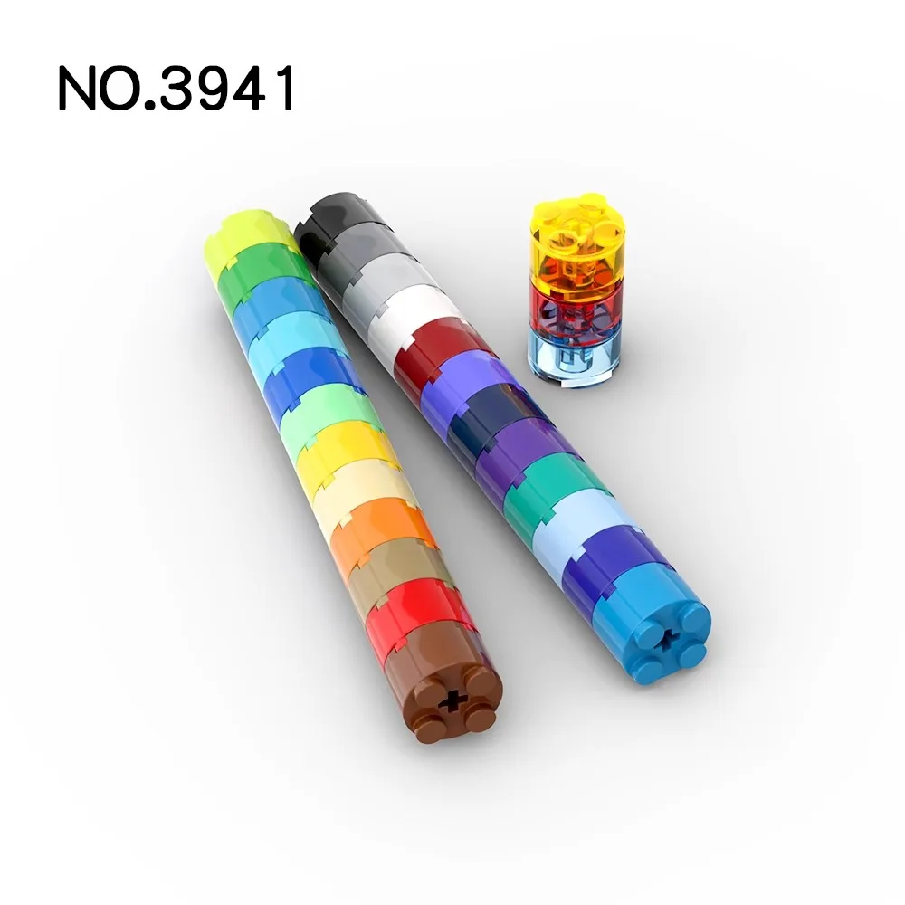 20Pcs MOC 부품 3941 6143 벽돌 라운드 2x2 축 구멍 호환 벽돌 DIY Assmble 빌딩 블록 입자 아이 장난감 선물