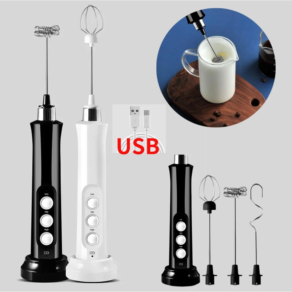 Electric Drink Mixer 3 Speeds Mini Stirrer Whipper 14000rpm USB  Rechargeable 1500mAh Wireless for Latte/Cappuccino/Hot Chocolate -  AliExpress