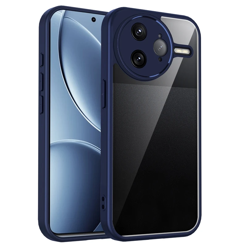 Enhanced Transparent Silicone Shockproof Clear Phone Case Cover with PC Back and TPU Bumper