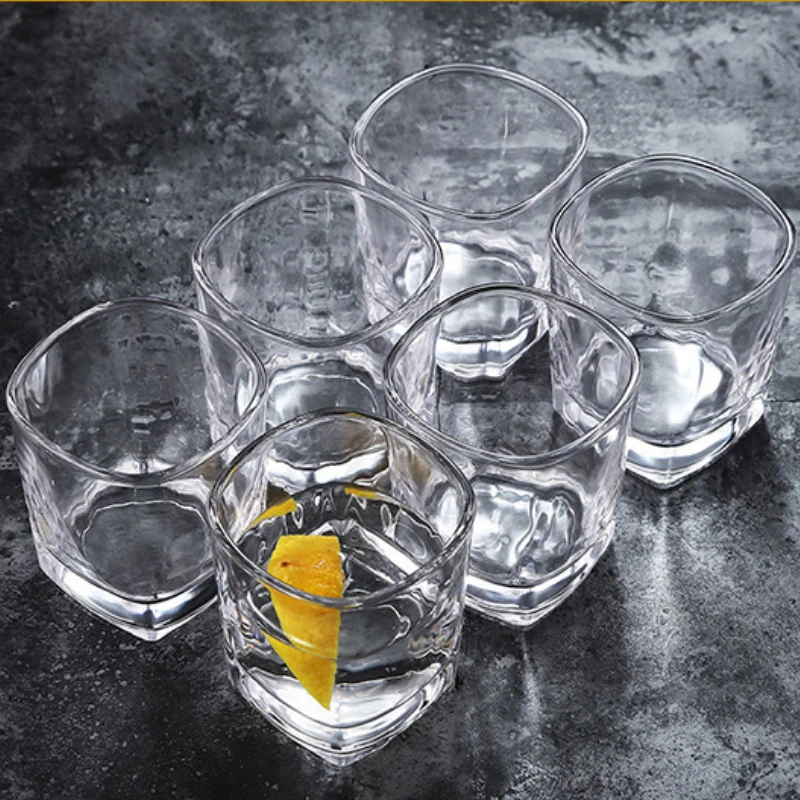 180ml Drinkware Thickened Square Glass Cup Household Simple Transparent Water Cups Beer Cup Bar Drinking Bottle