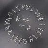 RHYSONG 316L Stainless Steel Initial Letter Silver Color Pendants Round Sun Charm For Women DIY Findings Jewelry Without Chain 3