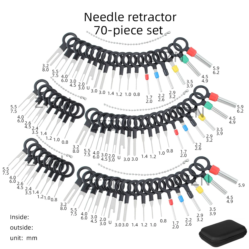 Car Terminal Removal Tool Kit Wiring Harness Connector Pin Extractor Set with Storage Case for Automotive Electrical Repair
