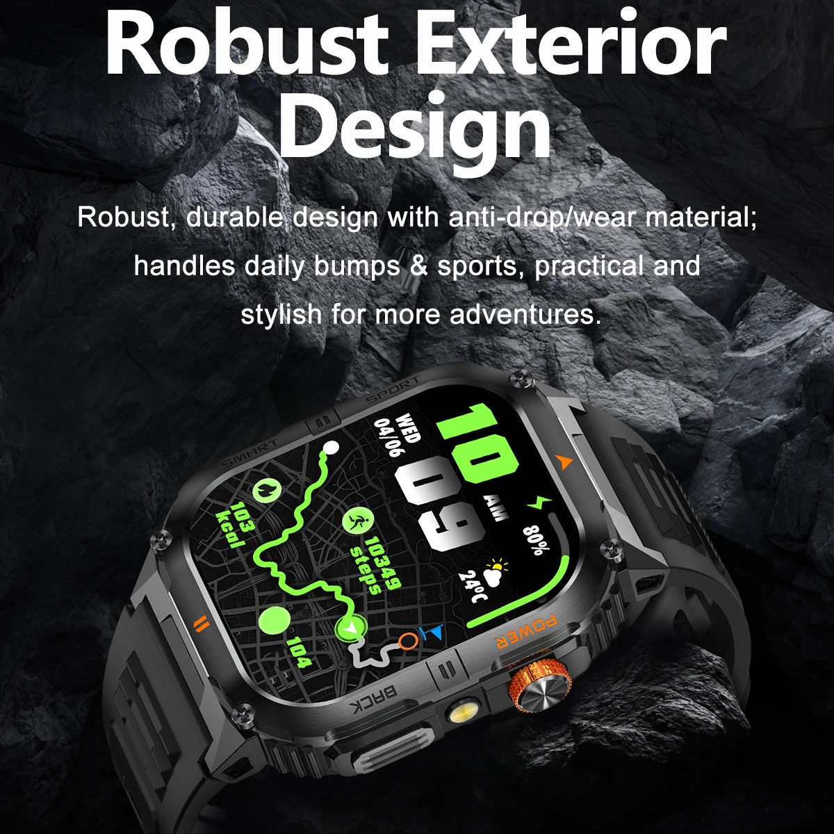 2026 New Smart Watch 2.00inch HD Display Bluetooth Call LED Flashlight Multiple Sports Modes Pedometer Men's Sports Smartwatch 4