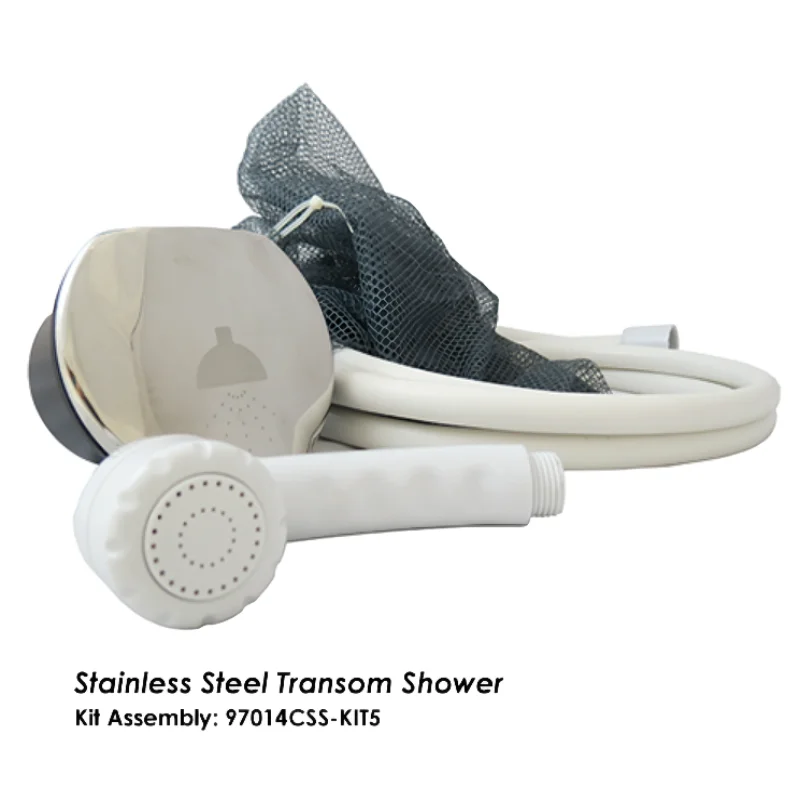 Stainless Steel Transom Shower Kit With 8' Nylon Hose For Marine Boat