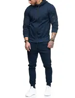 Mens Autum Winter Sport Hoodied Trends Solid Fitness Zipper Hoodies Sweatpants Male Slim Casual Fashion Tracksuits 2022 New