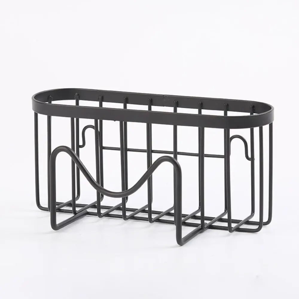 Suction Cups Sponge Drainer Rack Rustproof with Hook Stainless Steel Sponge Holder Space-Saving Hollowed Kitchen Sink Organizer