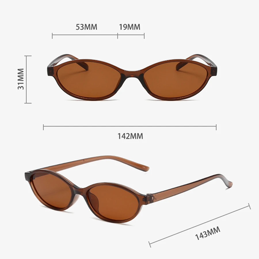 Retro Oval Frame Sunglasses Fashion Personalized Trendy Small Frame Sunglasses Punk Cat Eyes Sunshade Sun Protection Glasses 6