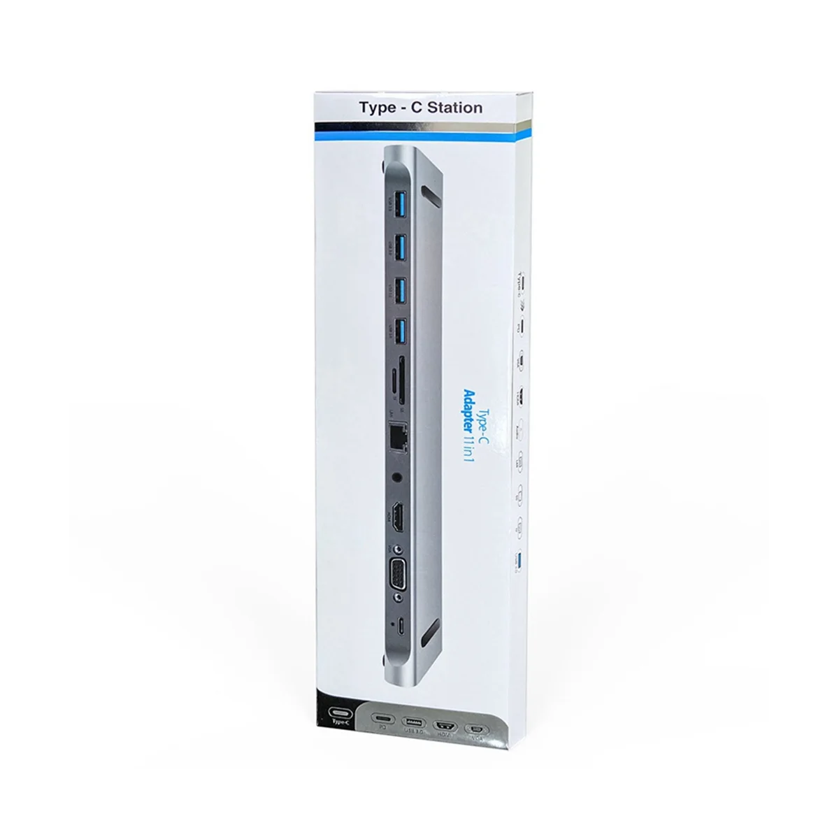 11 In 1 Tipo C Dock Usb Hub 3.0 Splitter Adattatore Multiporta 4K Hdmi Compatibile Rj45 Sd/Tf Vga Pd Audio Supporto Per Laptop