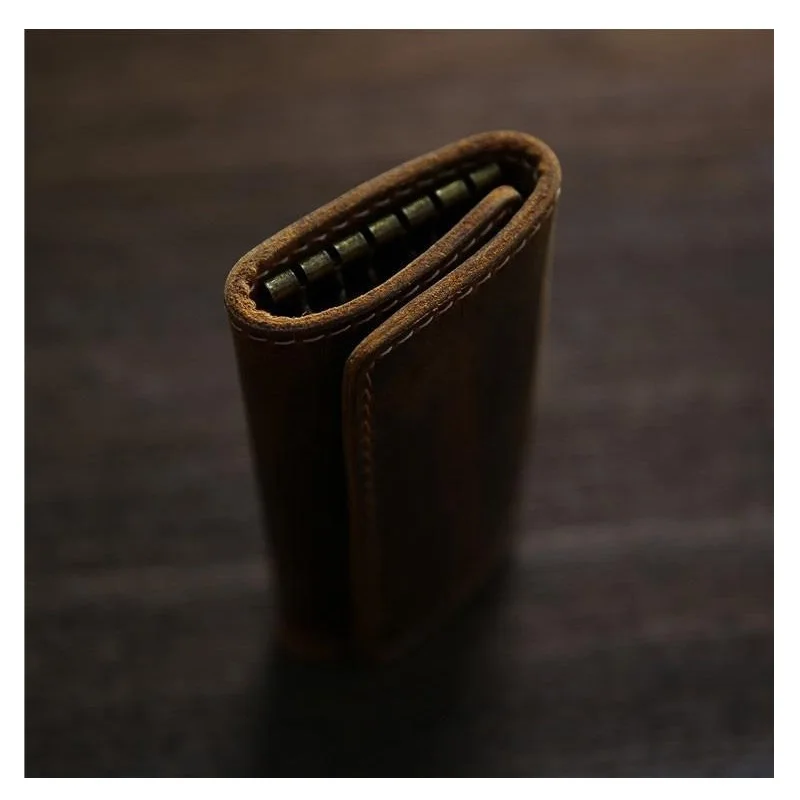 Genuine Leather Men Key Wallets Multifunctional Men Key Holder Car Pouch Retro Card Holder Key Case Key Holder Key Organizer Key Purse
