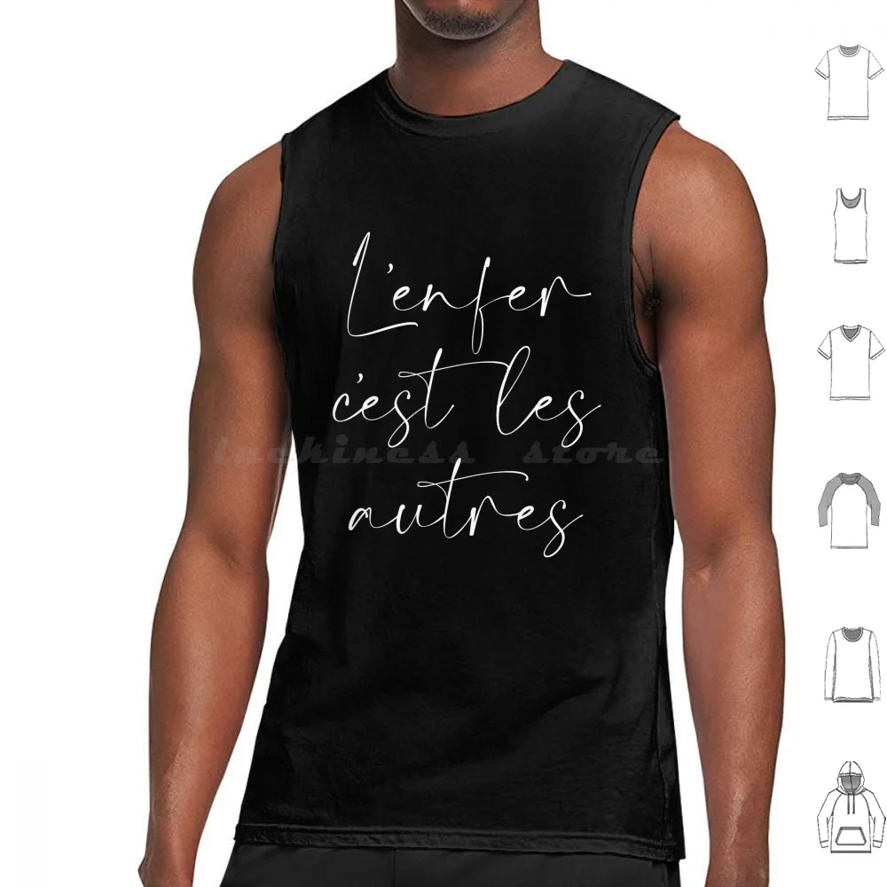 

Hell Is Other People / L'Enfer , C'Est Les Autres Tank Tops Print Cotton Hell Is Other People Lenfer Cest Les Autres