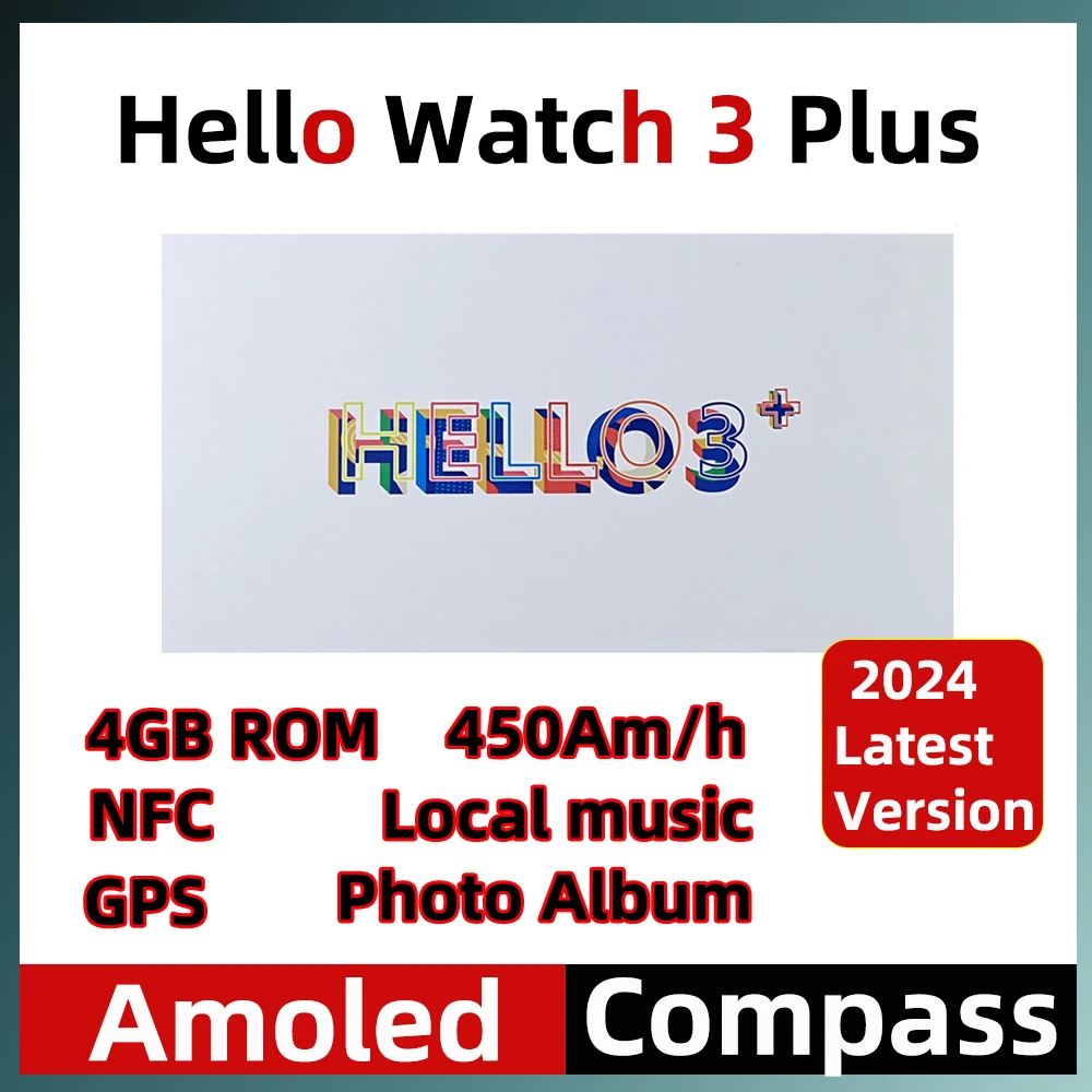 Amoled Hello Watch 3 Plus 4GB ROM Smart Watch 49mm 2.04'' NFC Compass 173+  Sports GPS Track Hello Watch 3+ Smartwatch Men Women - AliExpress