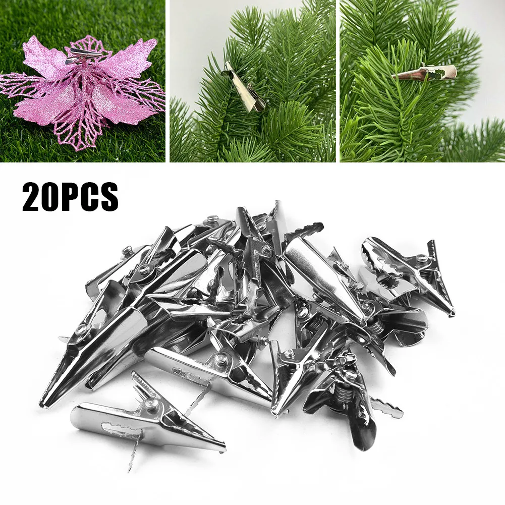 20pcs-christmas-clip-alloy-mini-clamp-clothespin-glitter-flower-clip