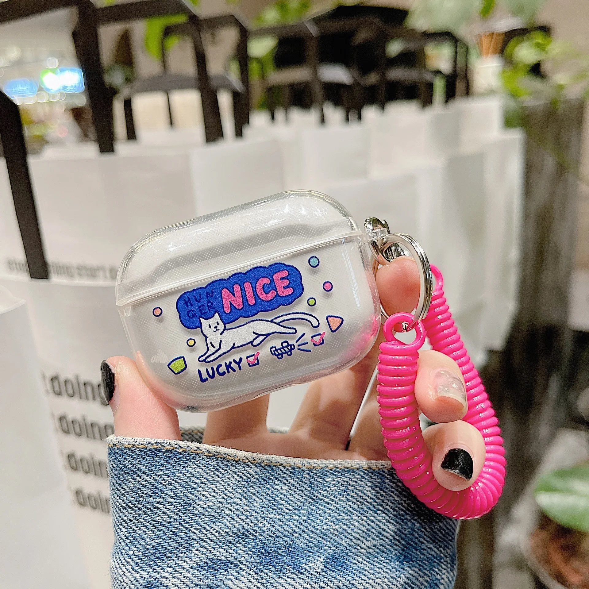 

For Airpods Pro 2 Case, Transparent Cartoon Cat Earphone Cover With Lanyard For Airpods Pro Case/Airpods 3 Case/Airpods 1/2 Case
