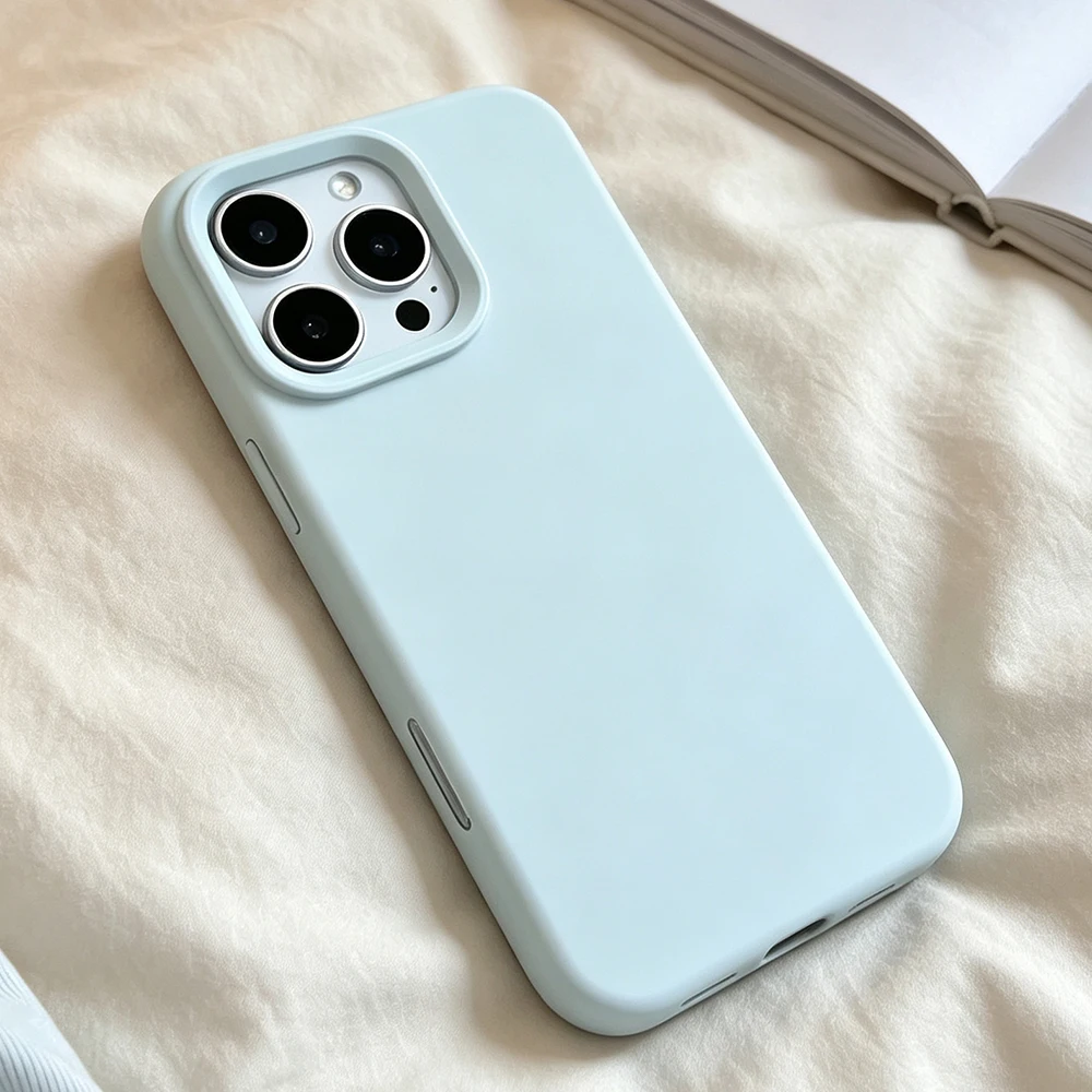 Minimalist Blue Shockproof Phone Case - Matte Soft Cover