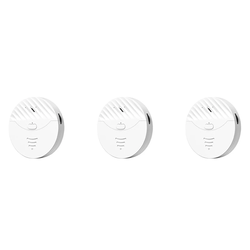 

3X Tuya Smart Wifi Alarm Door And Window Vibration Sensor Security Protection Alert Works With Alexa, Smart Life(White)