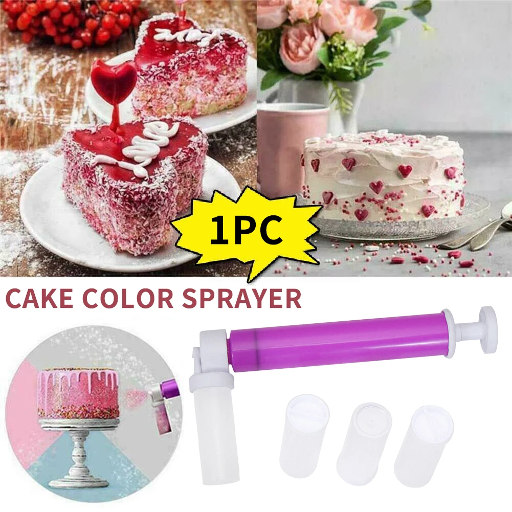 Manual Airbrush for Decorating Cakes,DIY Baking Tools with 4pcs Cake Spray  Tube for Kitchen Decorating Cakes Cupcakes Cookies and Desserts 