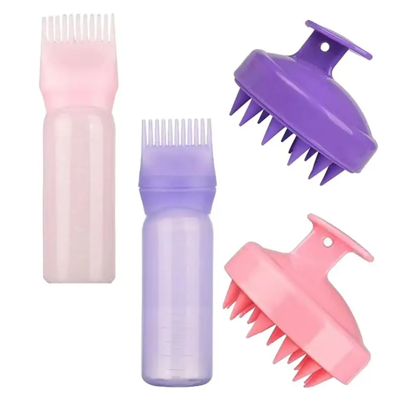 

Hair Oil Applicator Bottle Hairdressing Shampoo Bottle Hair Dye Brush Refillable Bottle Hair Coloring Hairdressing Styling Tools
