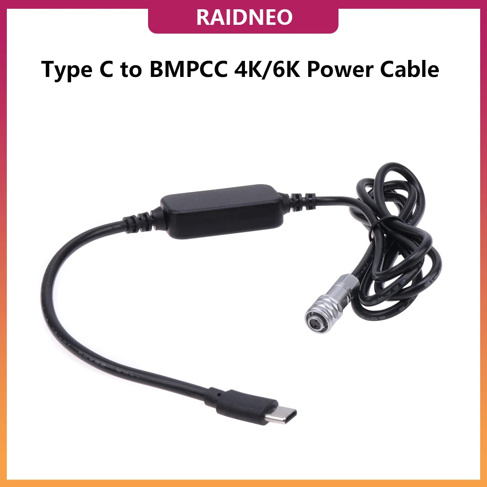 Raidneo 12V Usb Tipo C A Bmpcc 4K 6K Cavo Adattatore Di Alimentazione Per Blackmagic Cinema Camera Bmpcc 4K 6K Pro