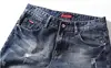 Men Blue Stretch Denim Shorts Straight Fit Shorts Jeans High Quality Elastic Casual Denim Jeans Shorts New Summer Shorts Size 42 5