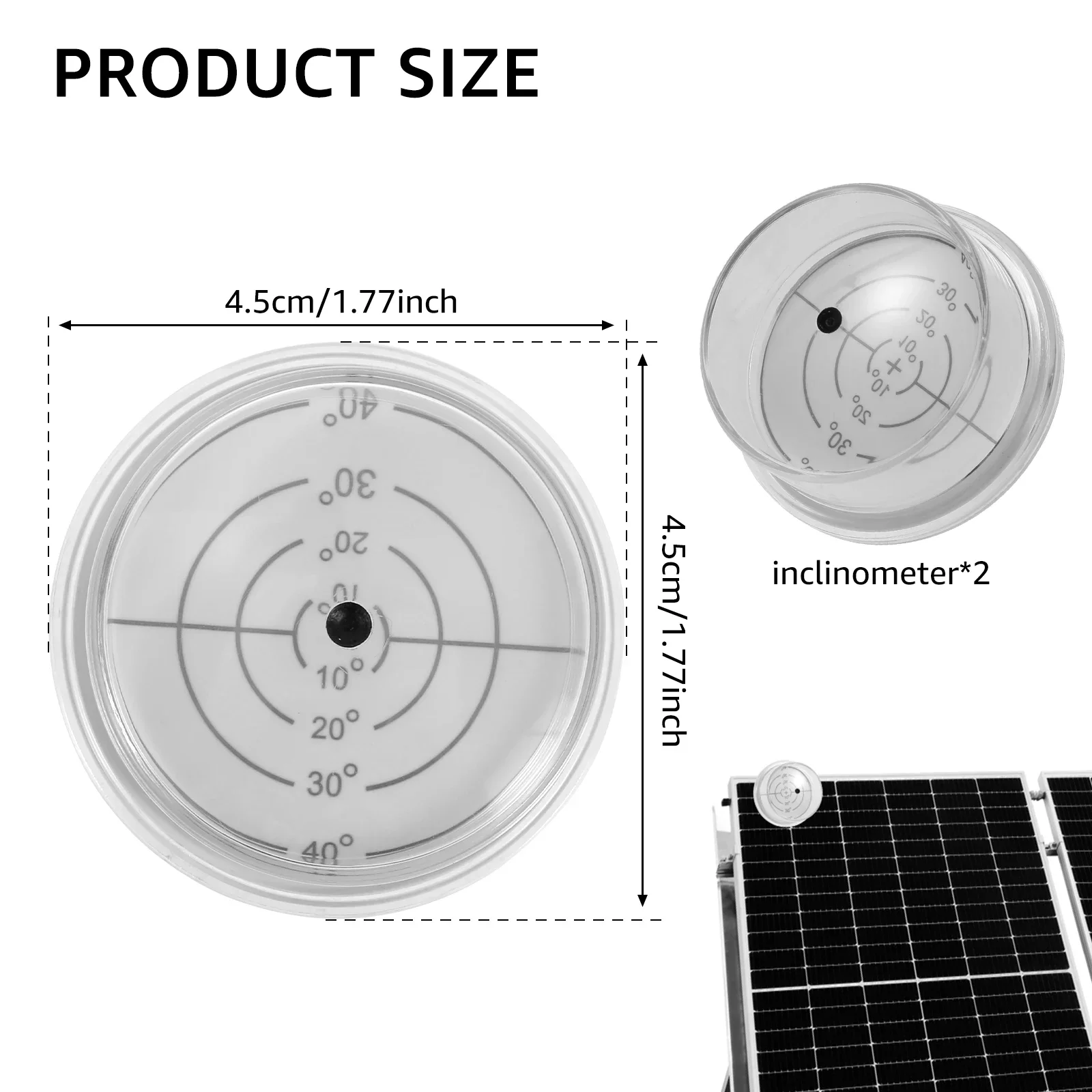 1/2Pcs Solar Angle Guide for Solar Panel 4.5cm Portable Solar Tracker Tool Reusable Solar Angle Finder Multipurpose Solar Track