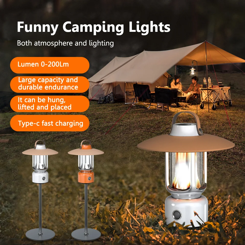 Lampada da campeggio portatile tipo-C lanterna da campeggio ricaricabile  potente torcia a LED illuminazione calda lampada da tenda impermeabile per  l'escursionismo - AliExpress