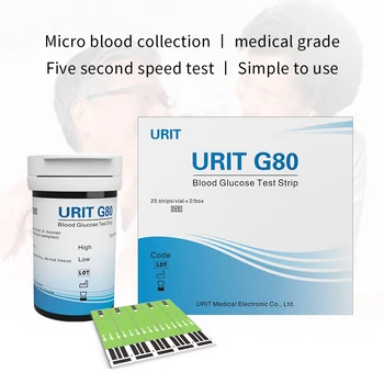 URIT G80 50/100pcs Blood Glucose Test Strips and Lancets for Blood Glucose Monitor Diabetes Test Accurate