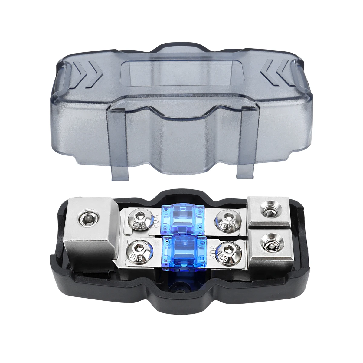 Power Distribution Block 2-Way ANL Fused 1 X 0/2/4 Gauge in & 2 X 4/8 Gauge Out with 60A 80A 100A Fuses