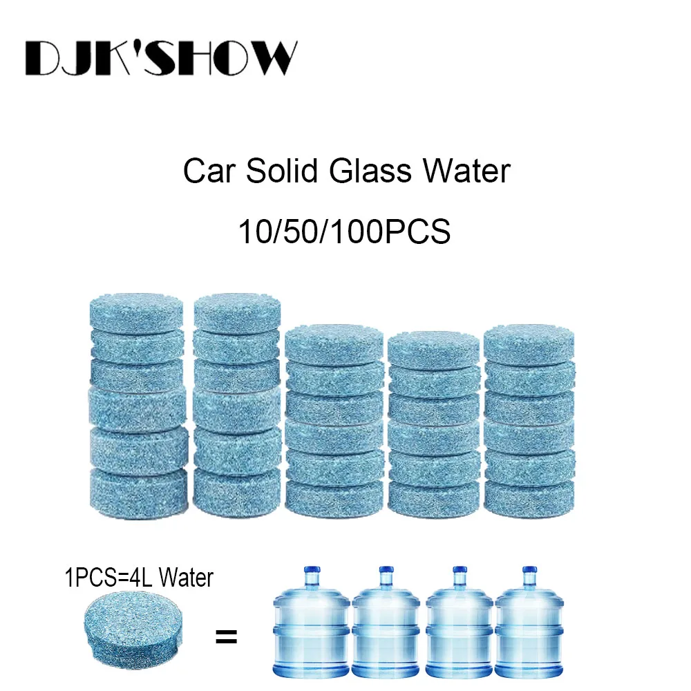 

100Pcs Car Effervescent Washer Tablet Auto Solid Glass Water Windshield Cleaner Wiper Fluid Essence Windscreen Cleaning Agent