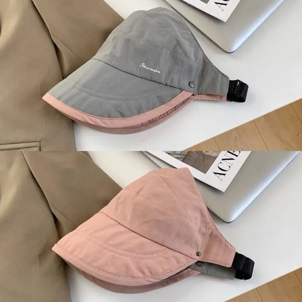 

Available Sunblock Hat Cute Fashion High Ponytail Fisherman Hat Ventilate UV Protection No Top Sun Hat Girls