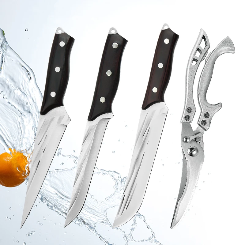 

Набор ножниц для обвалки, кухонный резец ручной работы, жесткая рукоятка из фиолетового дерева, для суши, куриных костей