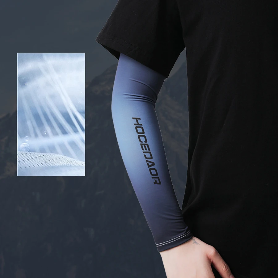 Summer Thin Sun-protective Sleeve Men Anti-UV Arm Sleeves for Driving Cycling Male Arm UV Protection Ice Silk Sleeve