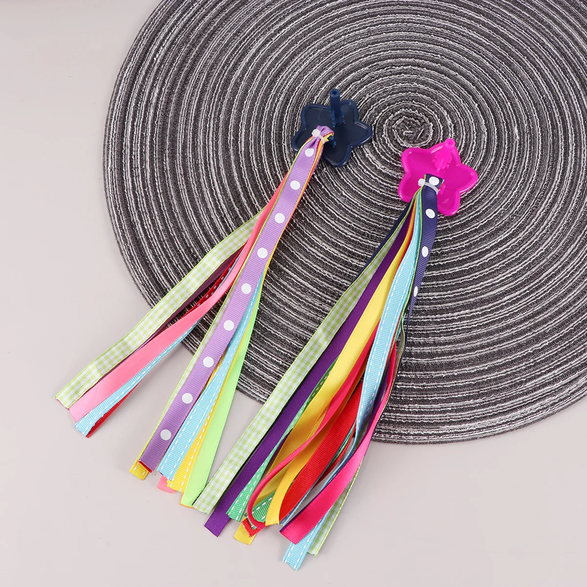 

Bikes Accessories Colorful Kids Bike Handlebar Hanging Ribbon Bicycle Grips Tassels Accessories For Decor (As Shown)