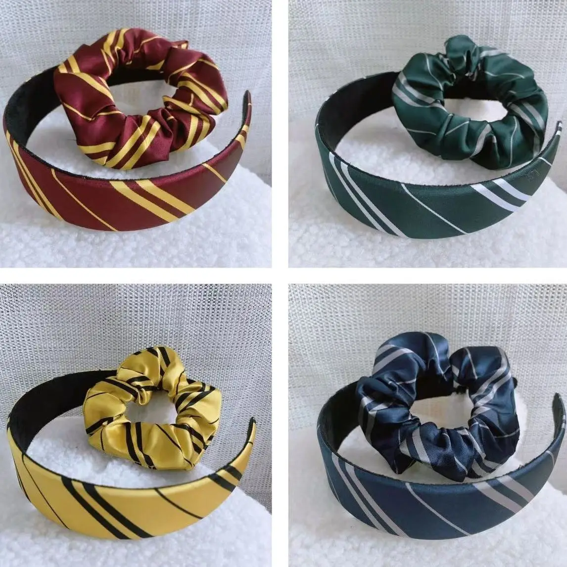 Harried Fashion Hair Hoop Rope Girl Potters Magic Academy New Satin Fabric Rubber Band Elastico Hairband Accessori Per Capelli Regalo