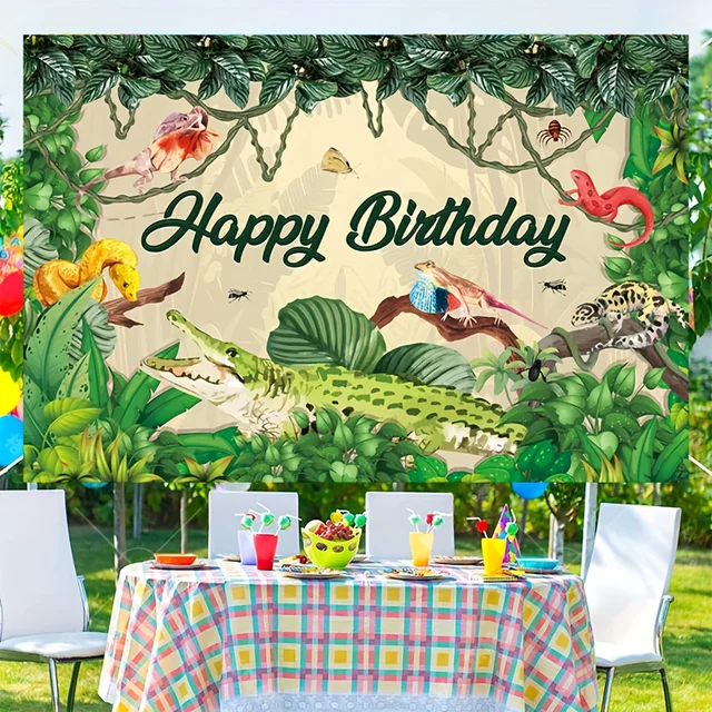 Kit Decorazione Compleanno Tema Insetti - Tovaglia, Piatti, Palloncini E Sfondo