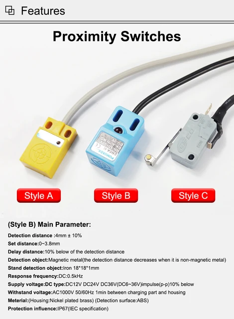 Capteur De Proximité Inductif NPN PL-05N - Détection 5mm - Tension 12-24V DC - Pour Automatisme, Machines