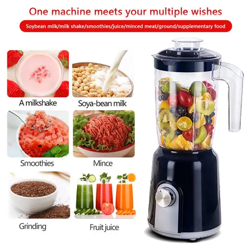 2-in-1 1.5L High Power Blender Mixer Electric Juicer Machine Smoothie Blender Food Processor Personal Juice Cup food mixer handheld blender